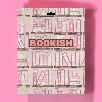 Bookish Bundles - always includes tote, makeup bag, sticker pack, and keychain - does not contain a book
