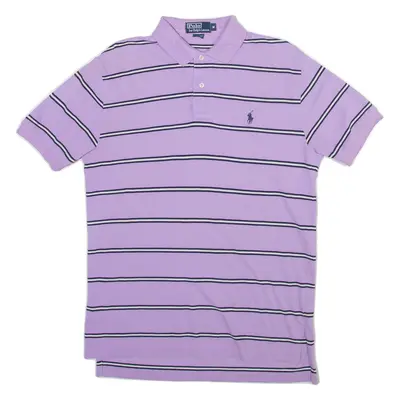 POLO RALPH LAUREN Mens Polo Shirt Purple Striped M