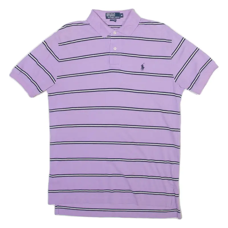 POLO RALPH LAUREN Mens Polo Shirt Purple Striped M