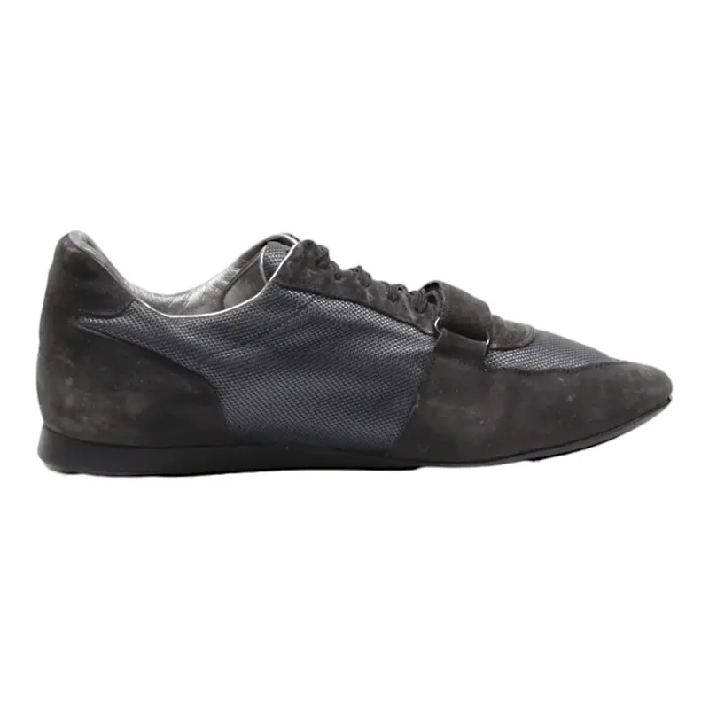 LOUIS VUITTON Sneaker Trainers Black Leather Mens UK 8.5