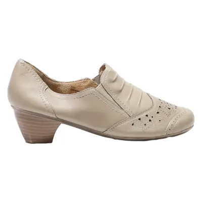 HUSH PUPPIES Court Heels Beige Leather Womens UK 5