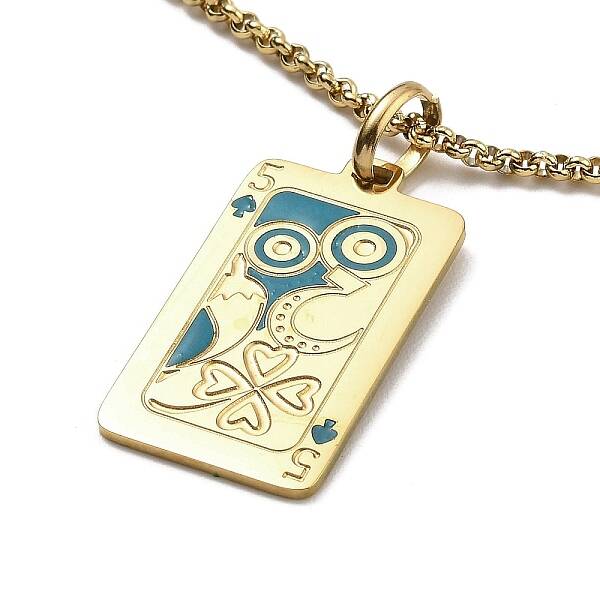 304 Stainless Steel Tarot Pendant Necklaces