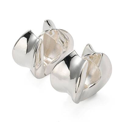 Rack Plating Brass Twist Thick Hoop Earrings