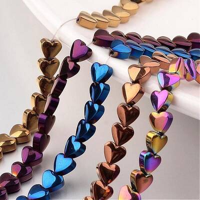 Electroplate Non-magnetic Synthetic Hematite Bead Strands