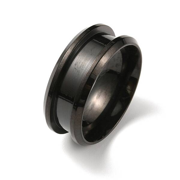 304 Stainless Steel Grooved Finger Ring Settings