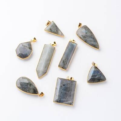 Mixed Shapes Natural Labradorite Pendants