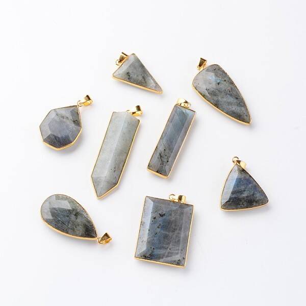 Mixed Shapes Natural Labradorite Pendants