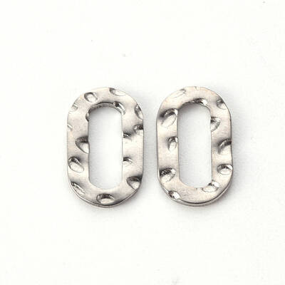 Non-Tarnish Hammered 201 Stainless Steel Linking Rings