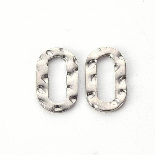 Non-Tarnish Hammered 201 Stainless Steel Linking Rings