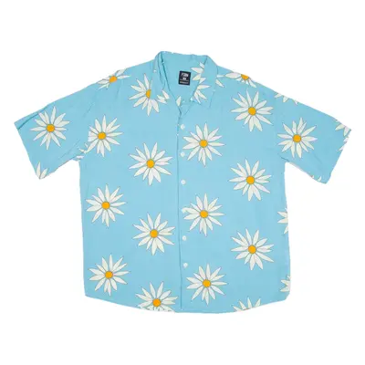 FSBN Mens Hawaiian Shirt Blue Floral M