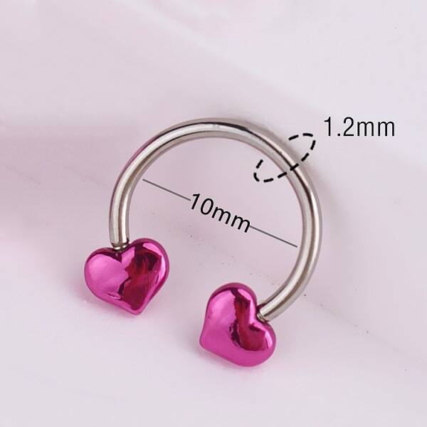 316L Stainless Steel Micro Pave Cubic Zirconia Hoop Nose Rings