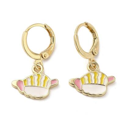 Real 18K Gold Plated Brass Dangle Leverback Earrings