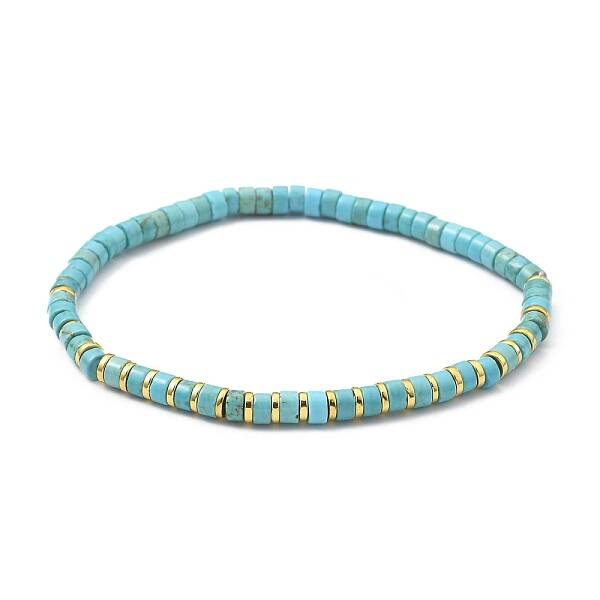 Natural Howlite Stretch Beaded Bracelets