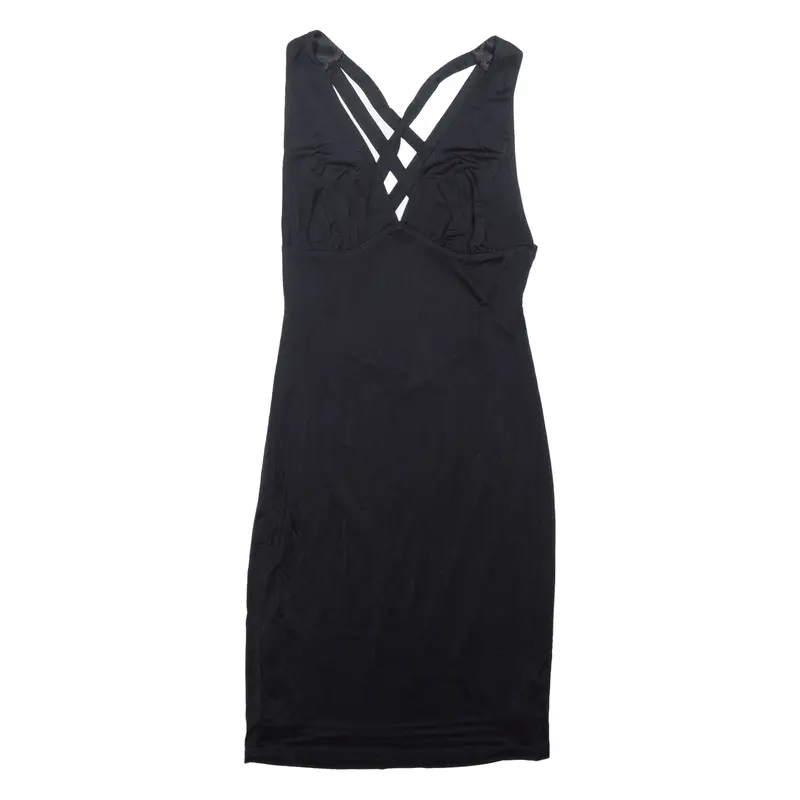 GUESS By Marciano Strappy Back Bodycon Dress Black Sleeveless Short Womens UK 4