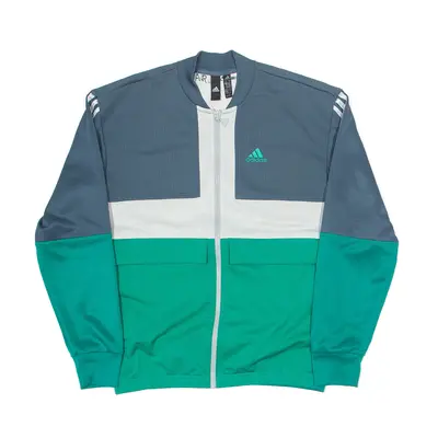 ADIDAS Track Jacket Green Colourblock Mens XS