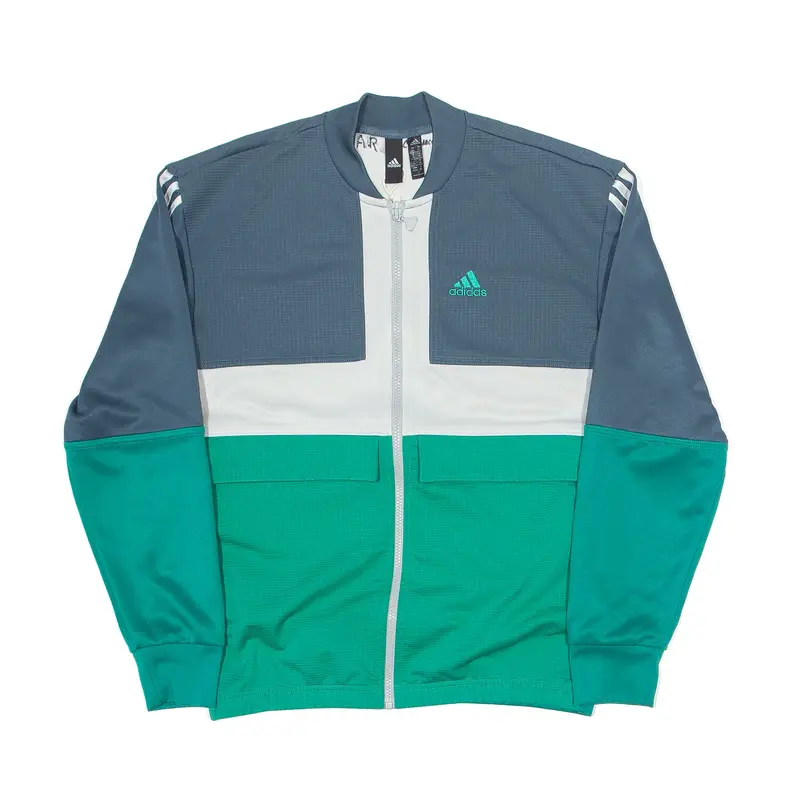 ADIDAS Track Jacket Green Colourblock Mens XS