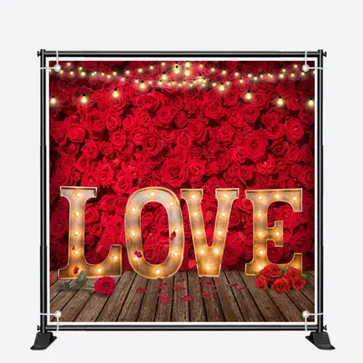 Love Light Red Roses Wall Valentines Day Backdrop - Aperturee