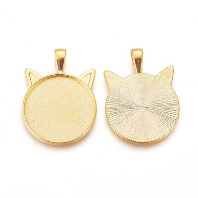 Alloy Kitten Pendant Cabochon Settings