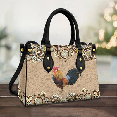 Chicken Mandala Leather Bag