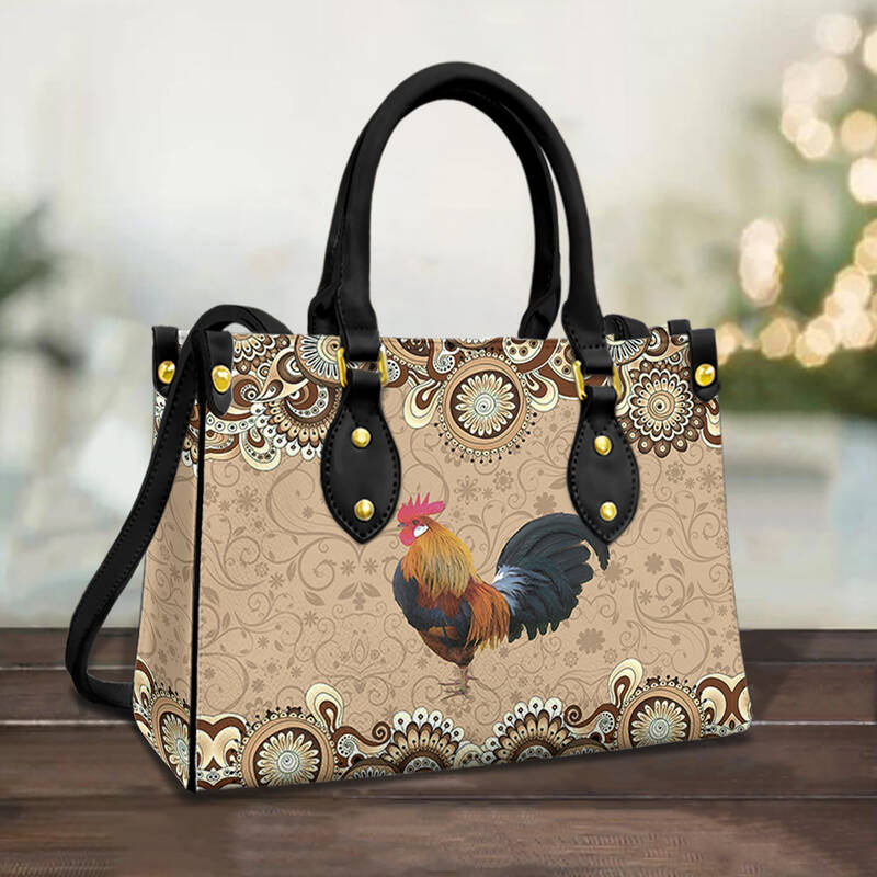 Chicken Mandala Leather Bag