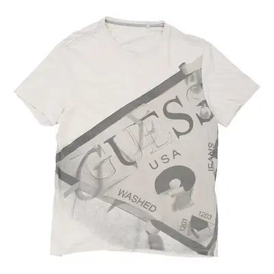 Guess Graphic T-Shirt - Medium White Cotton