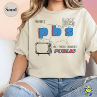 Protect PBS Liberal Groovy Shirt, Support Local TV Broadcasting, Anti Oligarchy DOGE Billionaire Capitalism Fuck Trump Tee, A...