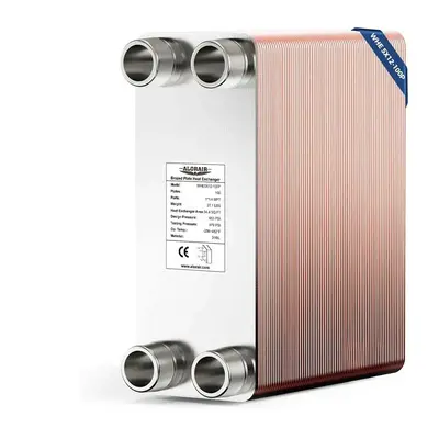 ALORAIR 5x12 Heat Exchanger with 1-1/4 MPT Port,316L Stainless Steel Water to Water Brazed Plate Heat Exchanger for Floor ...