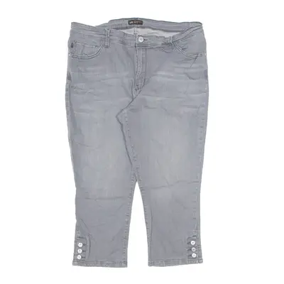 LEE 3/4 Jeans Grey Denim Regular Skinny Womens W36 L22