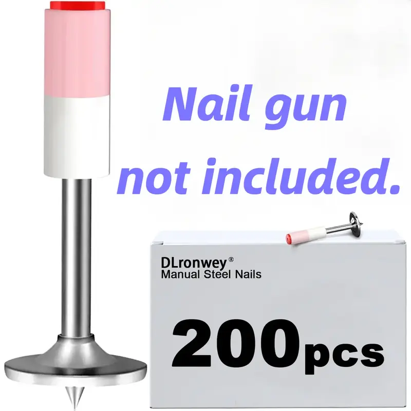 200 Pieces 7.3mm Round Steel Nails for Concrete Nail Gun Wall Fastening Manual Gun Accessories Home Improvement Tools Machine...