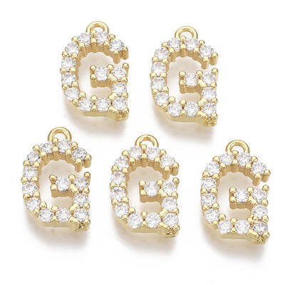 Brass Micro Pave Cubic Zirconia Charms