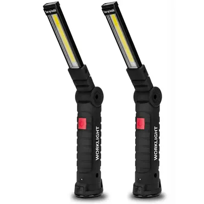 Rechargeable LED Work Light Grill Light with Magnetic Base, 360° Rotatable Work Light with 5 Lighting Modes, Portable LED Li...