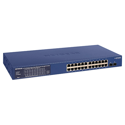 GS724TPP-100NAS Netgear ProSafe 24 x Ports PoE+ 10/100/1000GBase-T + 2 x SFP Ports Layer 2 Managed 1U Rack-mountable Gigabit ...
