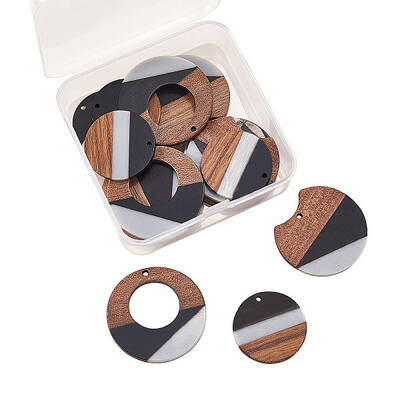 Tri-color Resin & Wood Pendants