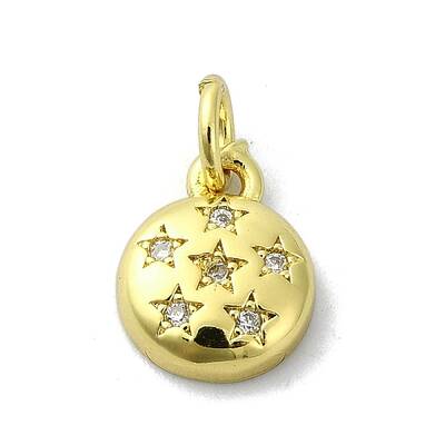 Brass Micro Pave Clear Cubic Zirconia Charms