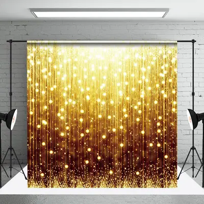 Black Gold Vertical Lines Sparkle Backdrop For Photo - Aperturee