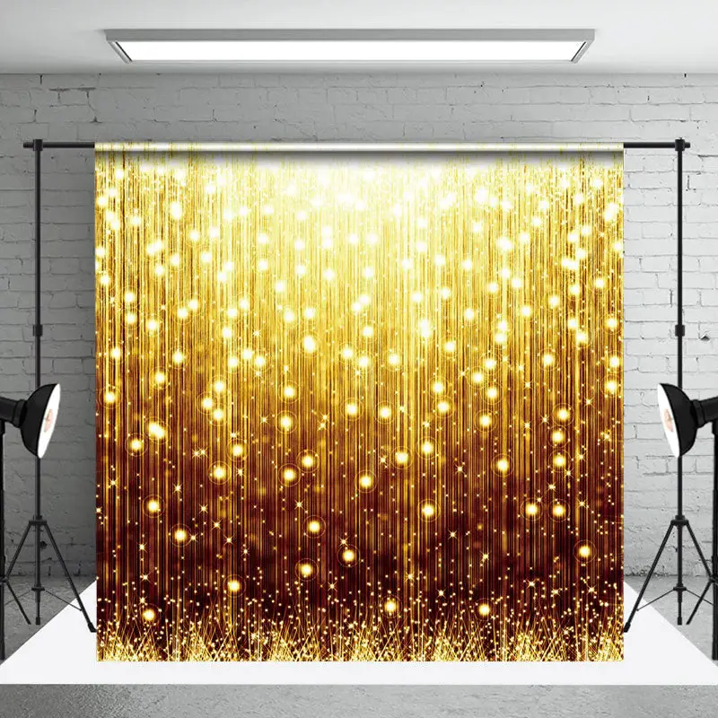 Black Gold Vertical Lines Sparkle Backdrop For Photo - Aperturee