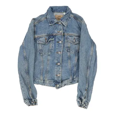 French Connection Cropped Denim Jacket - XS Blue Cotton
