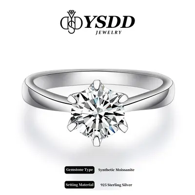 ă#48 ClassicăTapered-band Six-prong Synthetic Moissanite Ring in 925 Sterling Silver 0.5-3Carat