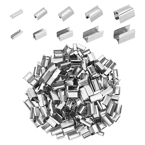500Pcs 5 Size Iron Folding Crimp Ends