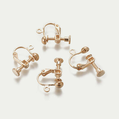 Rack Plated Brass Screw Clip-on Earring Findings