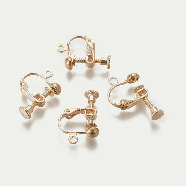 Rack Plated Brass Screw Clip-on Earring Findings