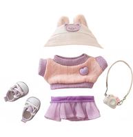 Mini Doll Outfit (No Doll) – Hat & Overalls Set, Designer-Inspired Suit for 17cm Collectible Figure Dress-Up