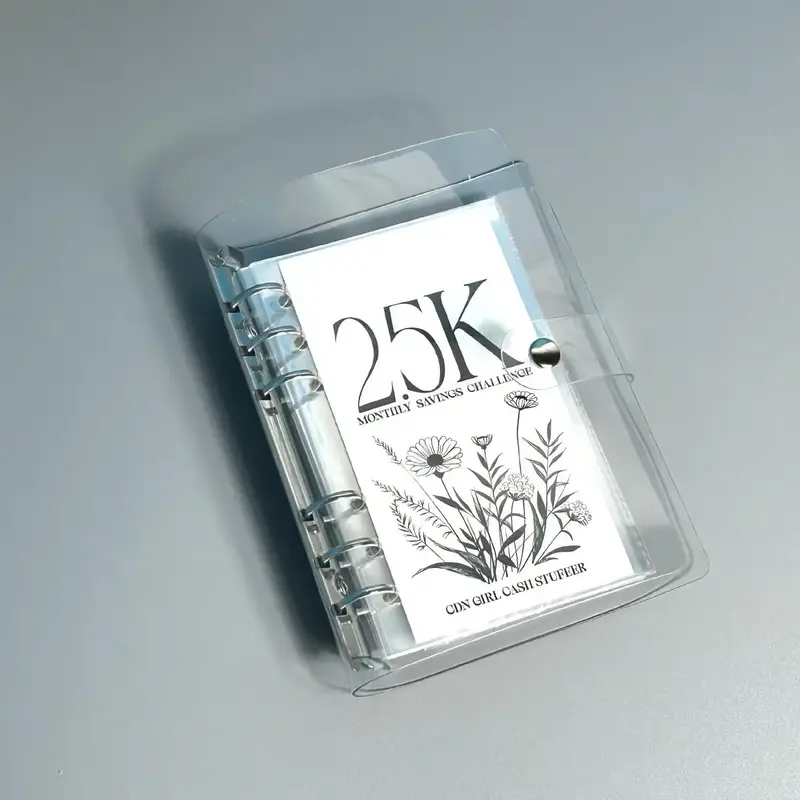 Money Saving Challenge Binder, 1 Count Budget Binder With Cash Envelopes, Savings Challenges Book For Save $5,000 $1,5000 $25...