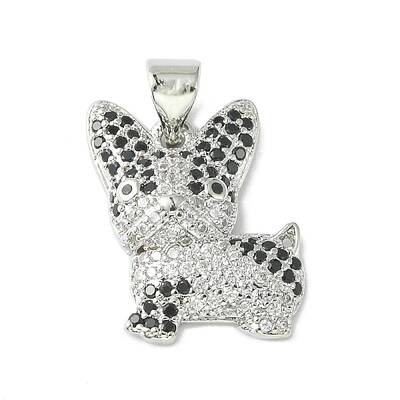Brass Micro Pave Cubic Zirconia Pendants