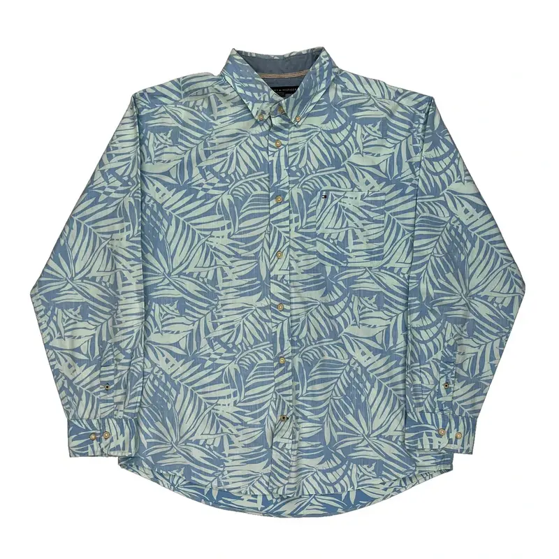 Tommy Hilfiger Patterned Shirt - XL Blue Cotton