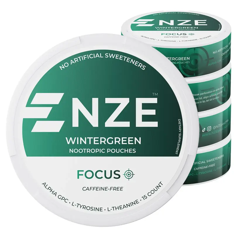 NZE Caffeine Free Nootropic Pouches  - Nootropic Pouches with Alpha GPC, L-Tyrosine & L-Theanine - No Sugar or Artificial Swe...
