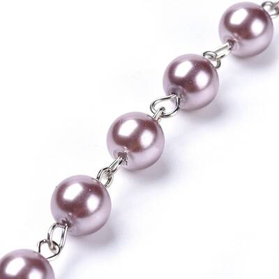 Handmade Dyed Glass Pearl Beaded Chains