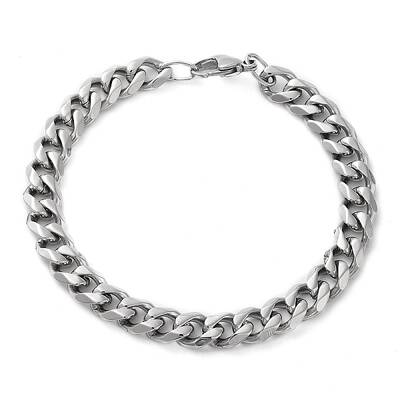 Non-Tarnish 304 Stainless Steel Cuban Link Chain Bracelet for Men Women