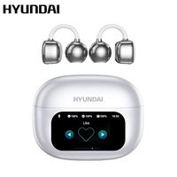 HYUNDAI C02 Clip-On Ear Headphones with LCD Full Color Touch Screen, Wireless Electronic Earbud Headset for Music & Phone Cal...