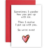 Anniversary Card without Pen, 1 Count Slogan Graphic Greeting Card with Envelope, Creative Anniversary Gift for Him Her, Girf...